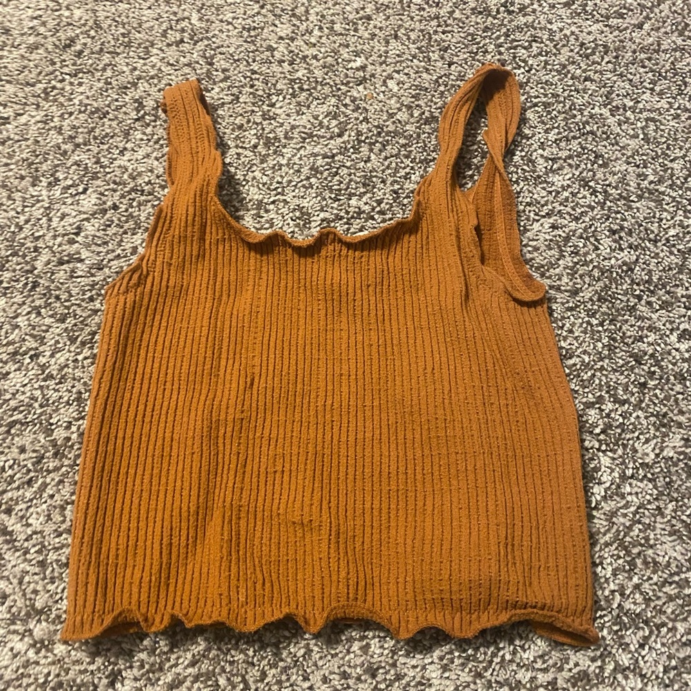 Ribbed Brown Tank Top